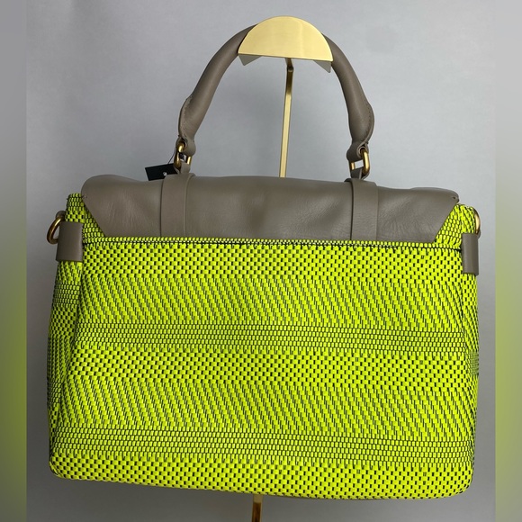 Marc Jacobs Woven Leather Top Handle Messenger Bag in Safety Yellow - Picture 4 of 10